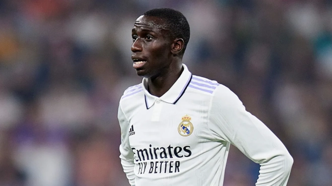 Ferland Mendy con el Real Madrid