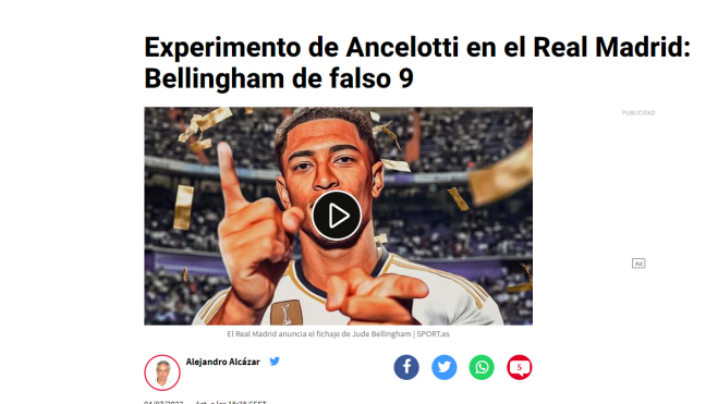 El ridículo artículo del siario SPORT