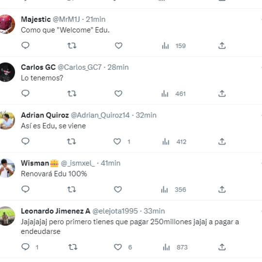 Algunas de las respuestas al tweet de Edu Aguirre