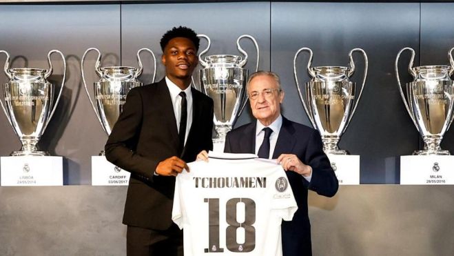 Presentación de Tchouaméni con el Real Madrid