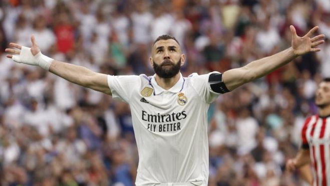 Karim Benzema en su último partido con el Real Madrid