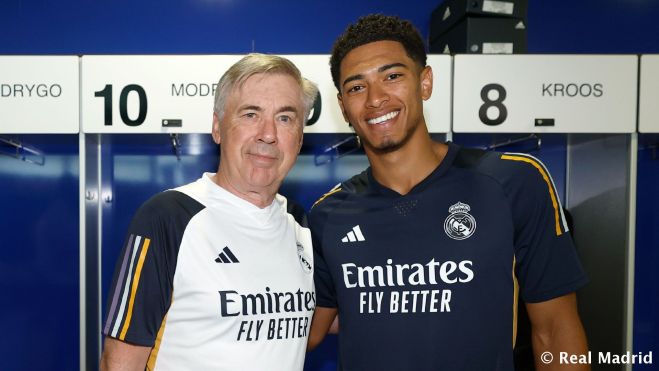 Ancelotti y Bellingham en el día de hoy