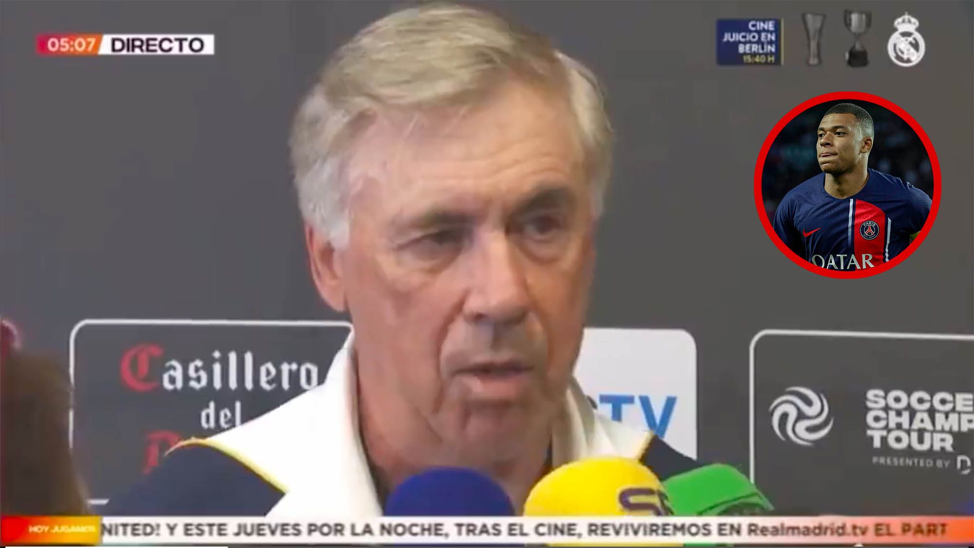 El gesto inequívoco de Ancelotti al ser preguntado por Mbappé que se ha hecho viral