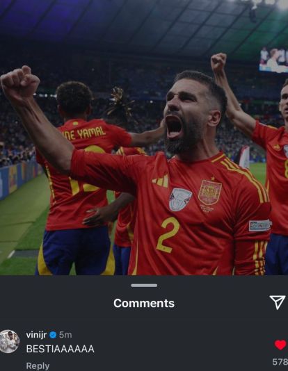 El comentario de Vinicius en las redes de Carvajal