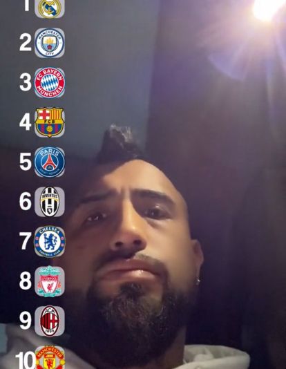 La lista de Arturo Vidal de los mejores equipos de 2024 con el Real Madrid en cabeza.