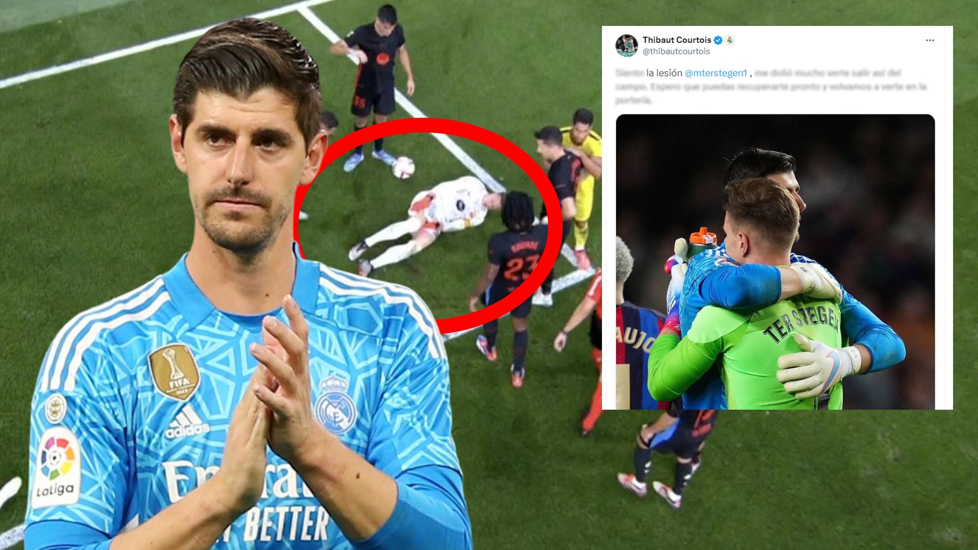 Emotivo mensaje de Thibaut Courtois en redes sociales tras el K.O. de Ter Stegen demostración de señorío