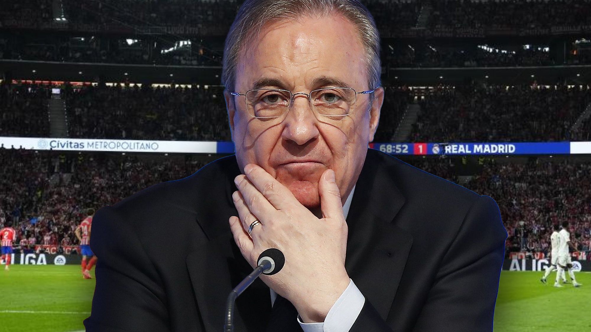 Cazado, las cámaras captan la imagen de Florentino tras la suspensión del partido: inédito