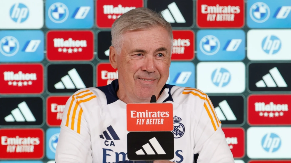 Carlo Ancelotti hoy en rueda de prensa