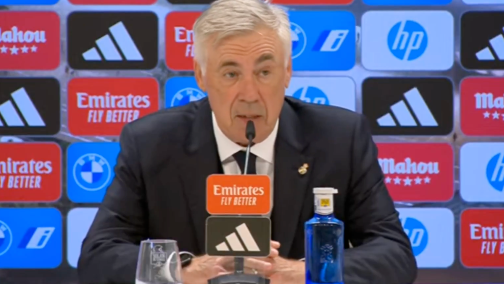 Carlo Ancelotti en la rueda de prensa.