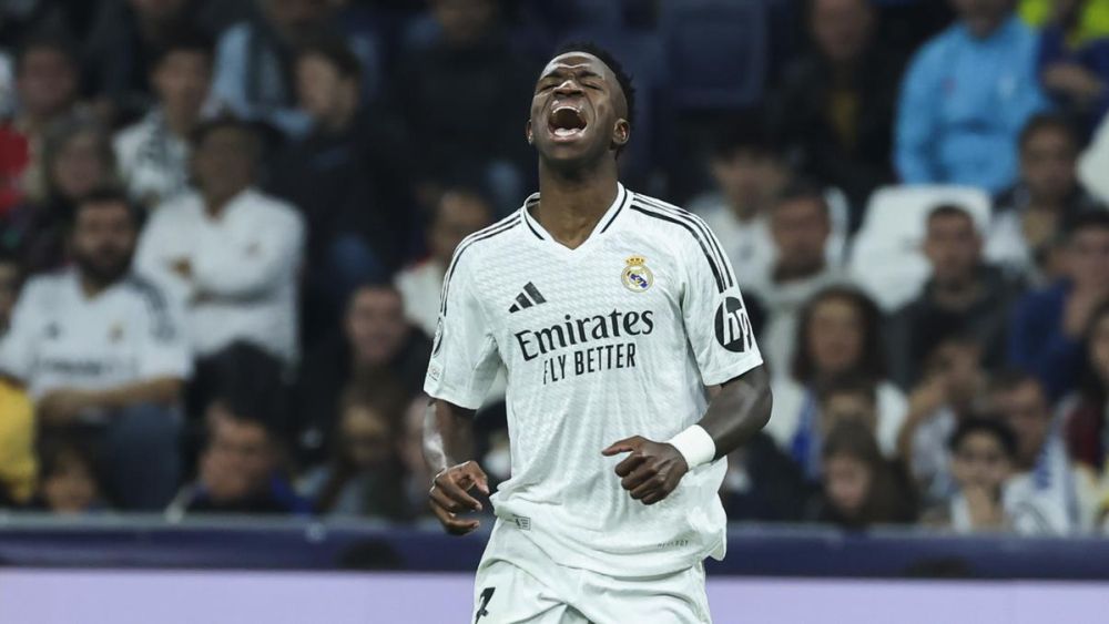 Vinicius durante un partido con el Real Madrid