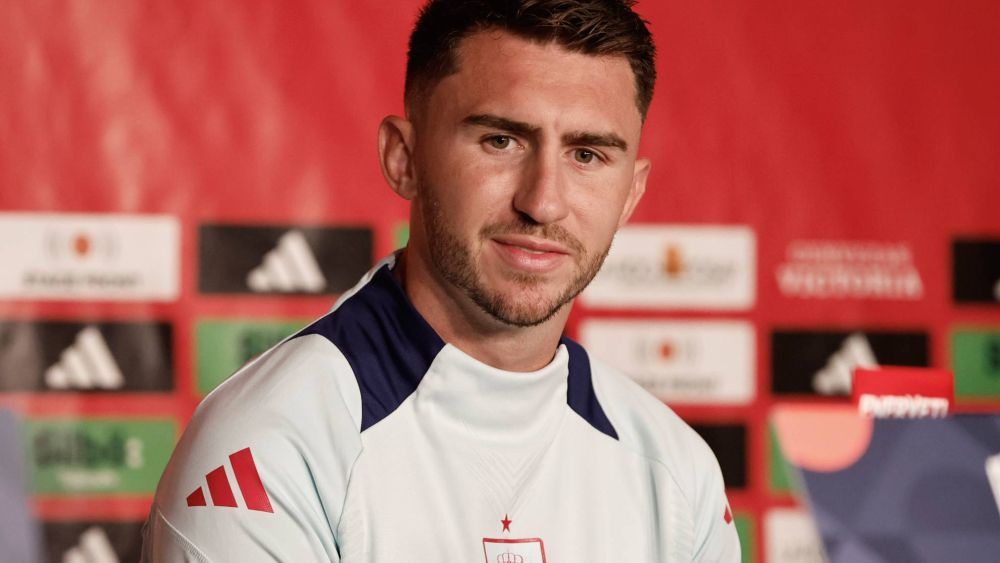 Laporte en una rueda de prensa con España