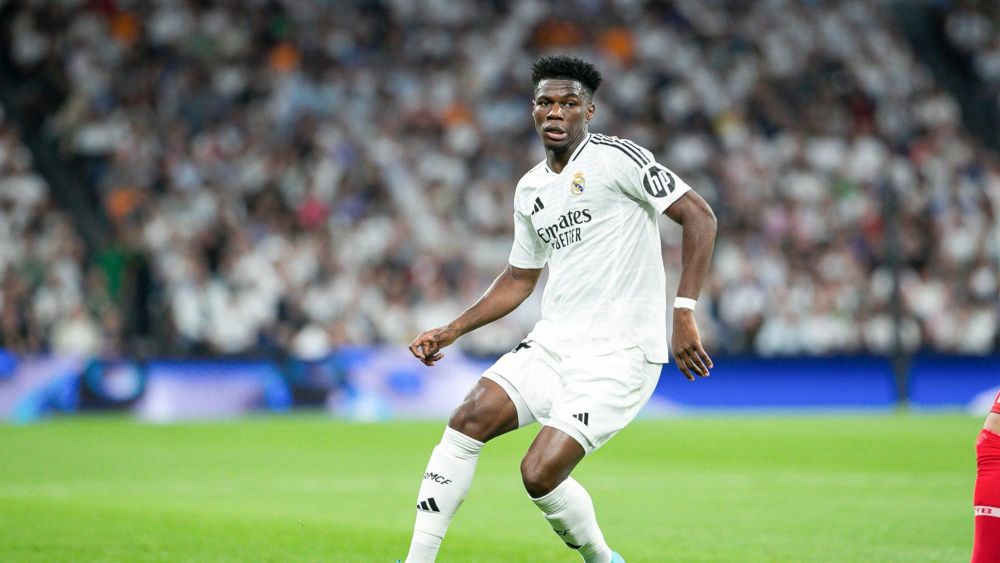 Aurelien Tchouameni durante un partido con el Real Madrid esta temporada