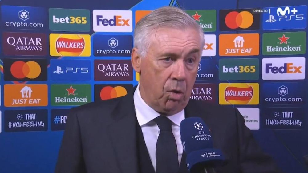 Ancelotti en zona mixta después del partido