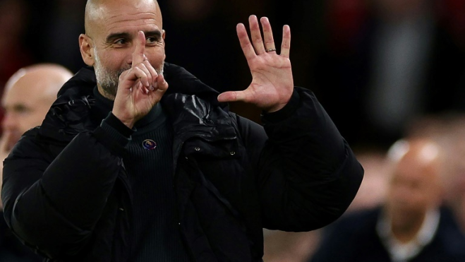 Gesto de Guardiola en Anfield