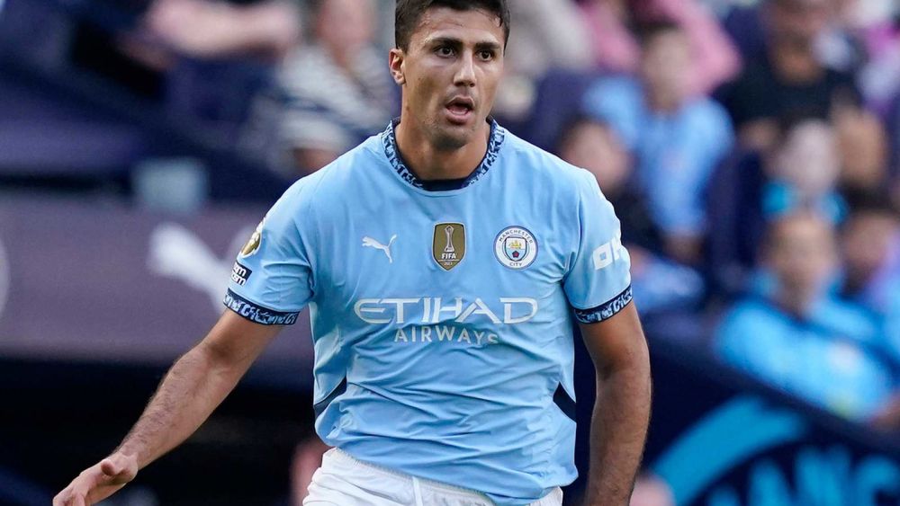 Rodri en partido con el Manchester City