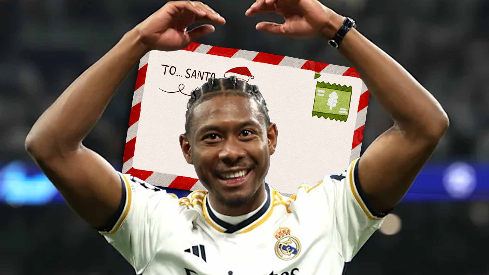 Alaba feliz con carta a Papá Noel