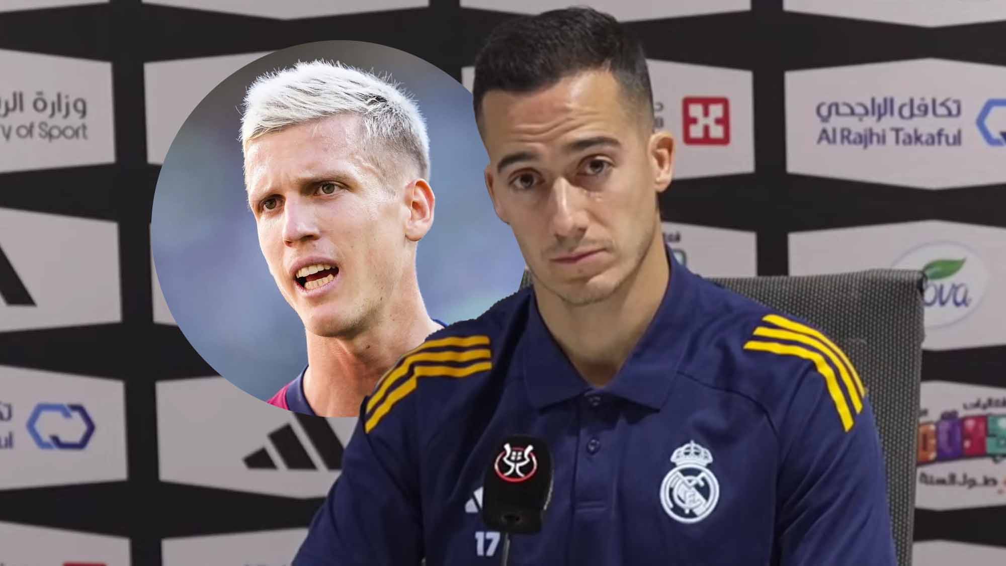 Lucas Vázquez en rueda de prensa con Dani Olmo