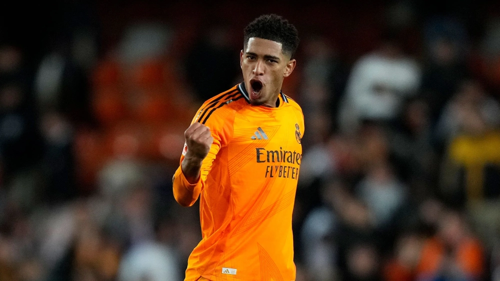 Jude Bellingham celebrando su gol en Mestalla