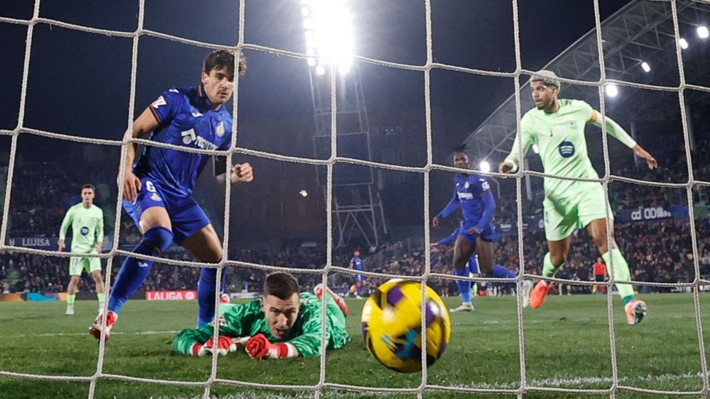 Imagen del gol del Getafe en el último Getafe Barça