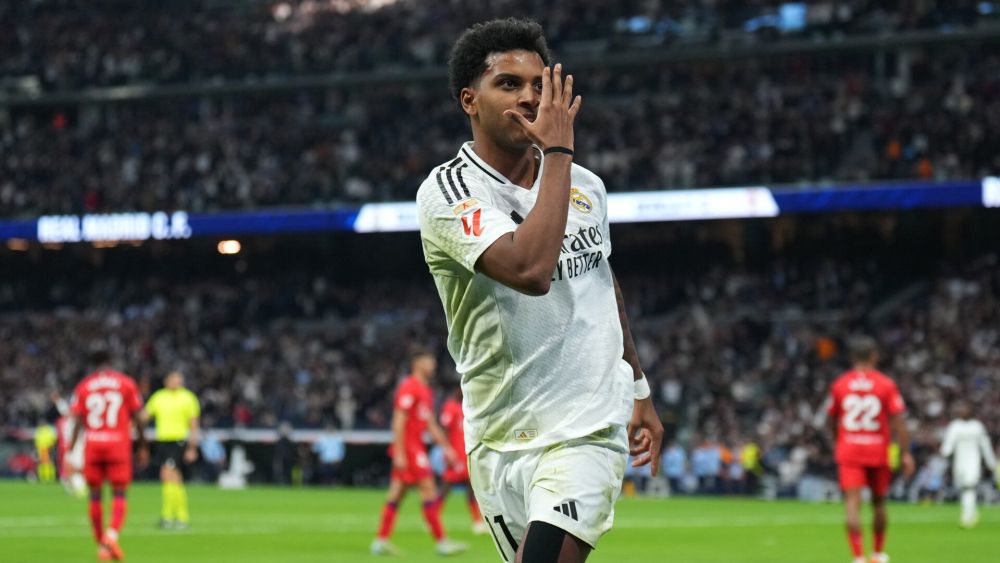 Rodrygo Goes celebrando un gol esta temporada con el Real Madrid