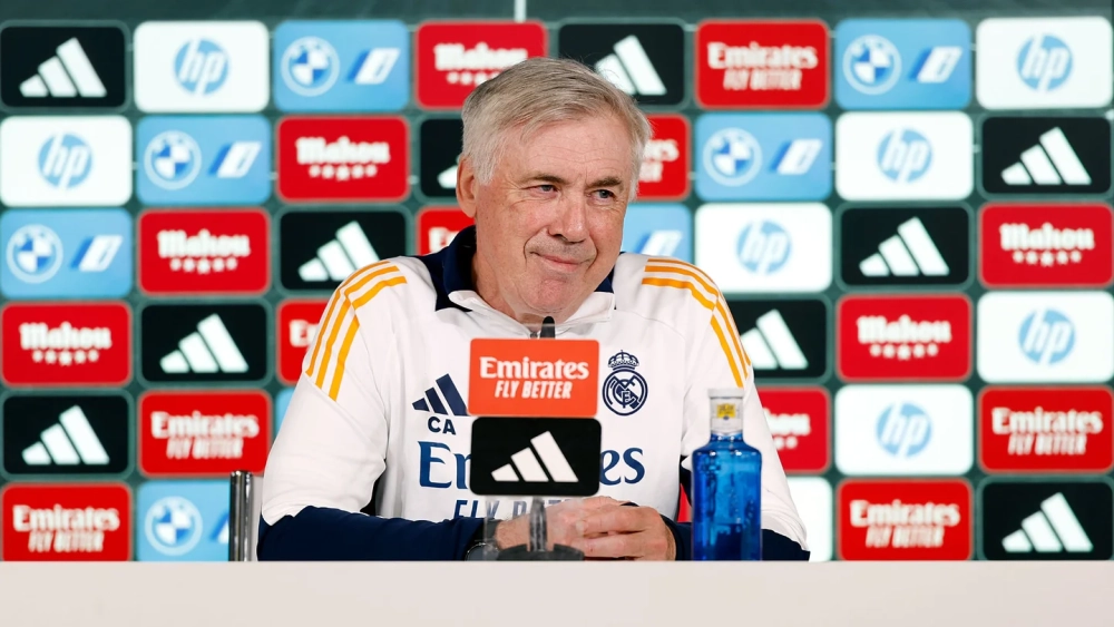 Carlo Ancelotti hoy en rueda de prensa