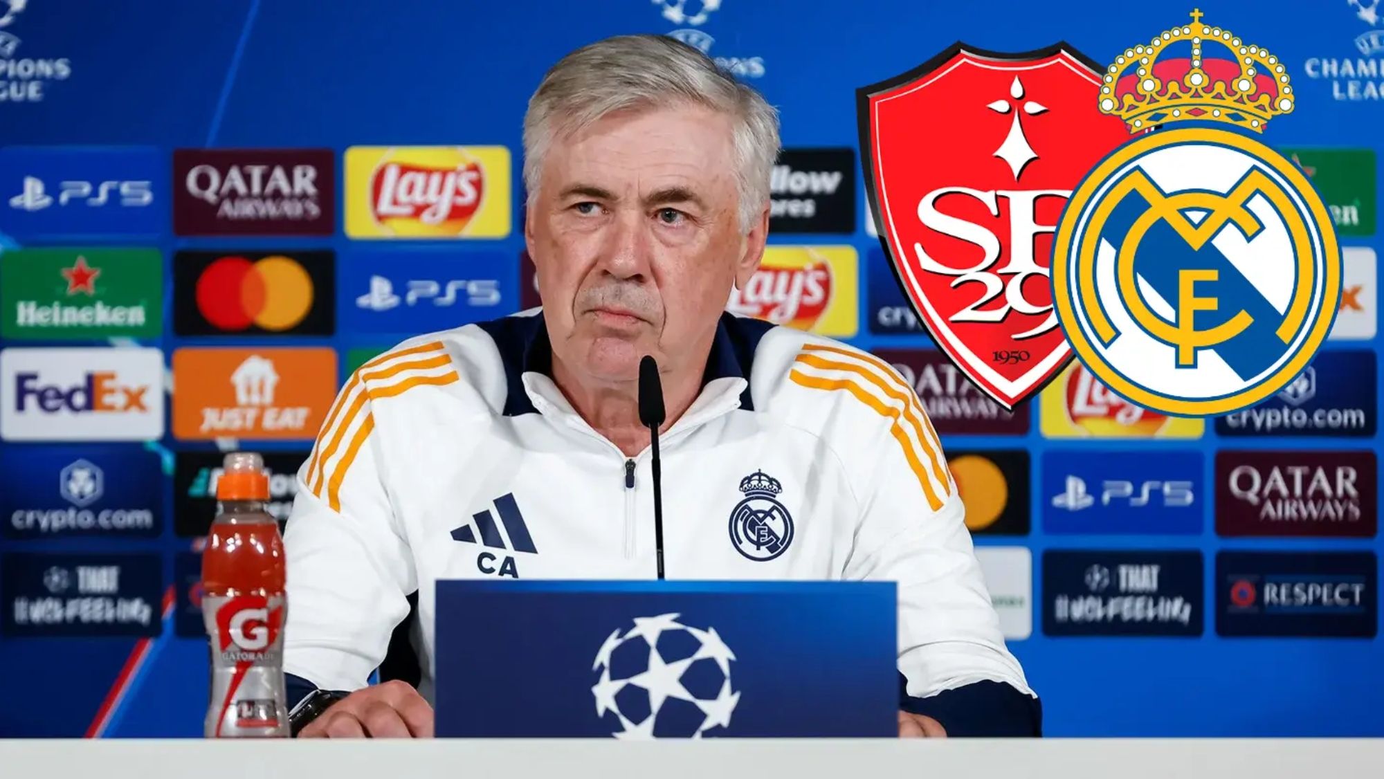 Ancelotti compareció ante los medios en la previa del partido contra el Brest.