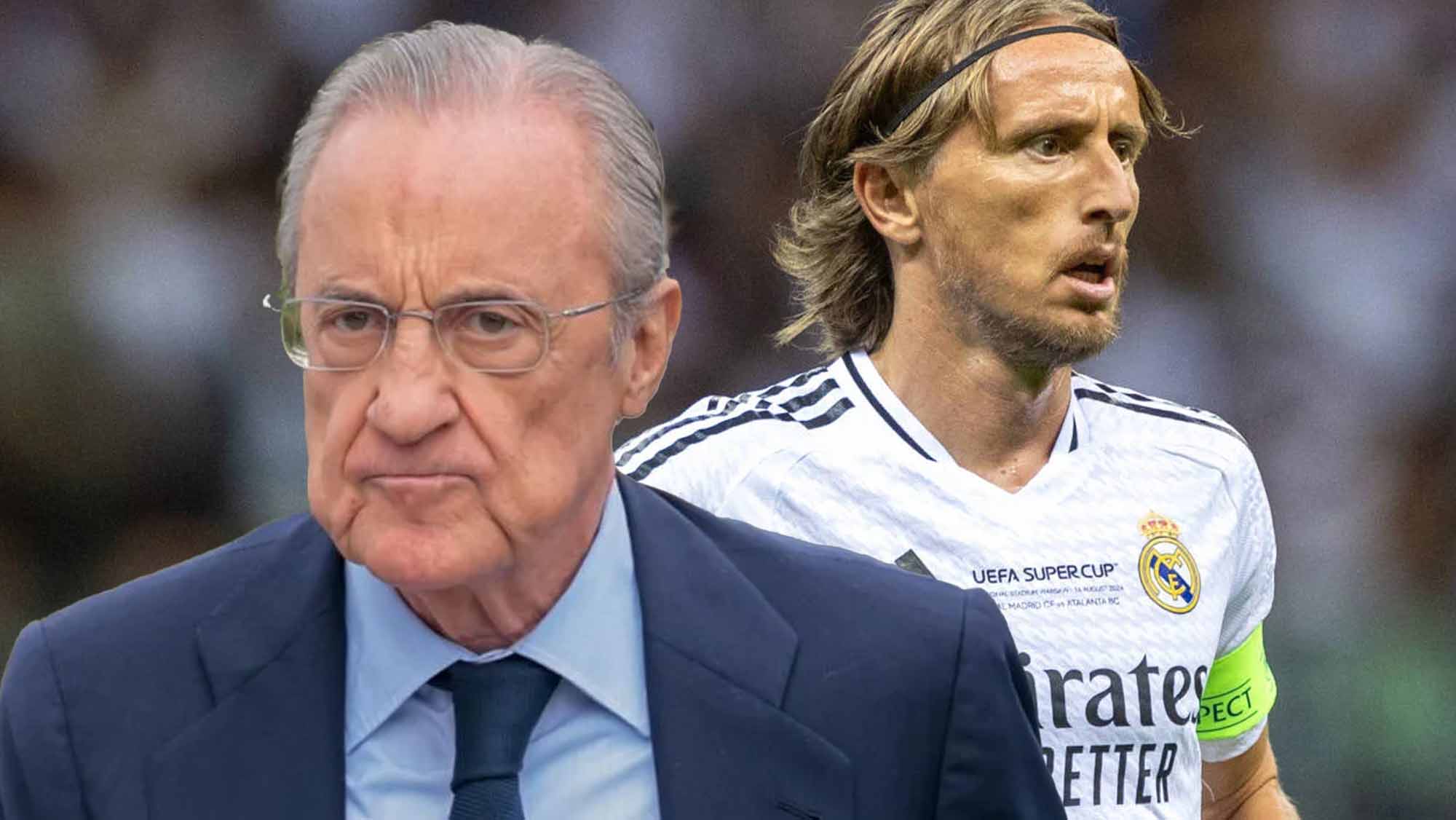 Luka Modric con Florentino serios