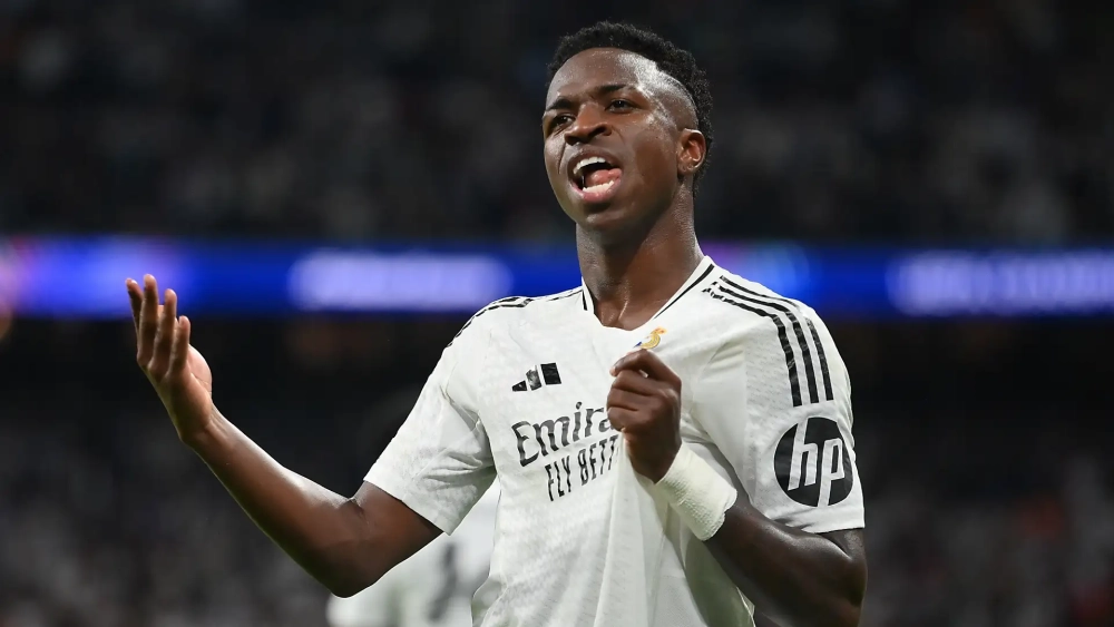 Vinicius celebrando un gol con el Real Madrid esta temporada