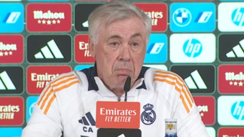 Carlo Ancelotti en rueda de prensa hoy previa al partido de mañana 