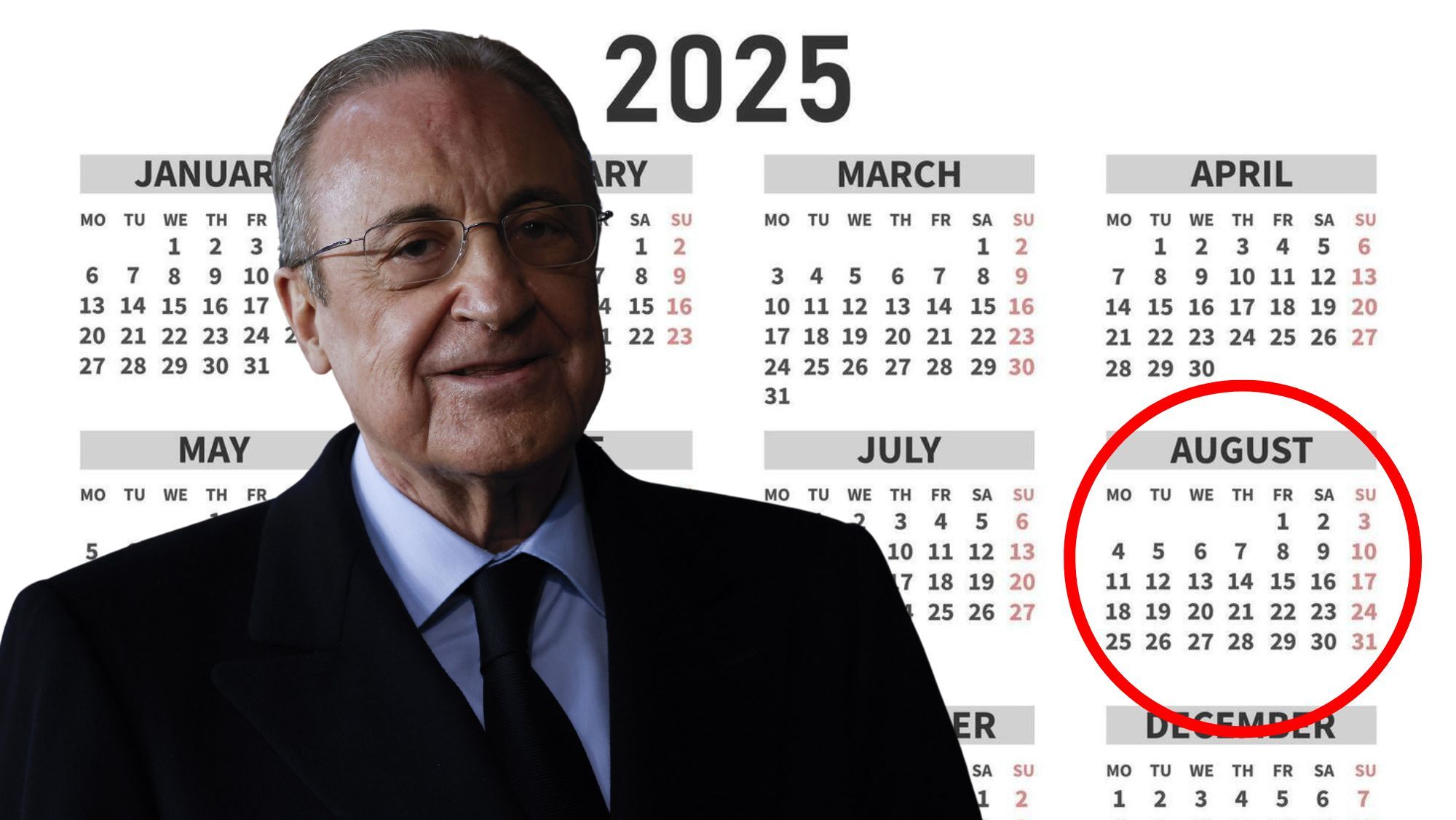 Florentino Pérez y calendario 2025 